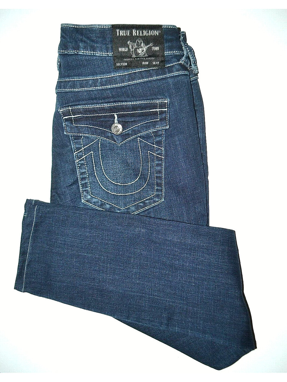 True Religion Women Jennie Curvy Mid Rise Skinny Blue Denim Jeans Sz 27x26